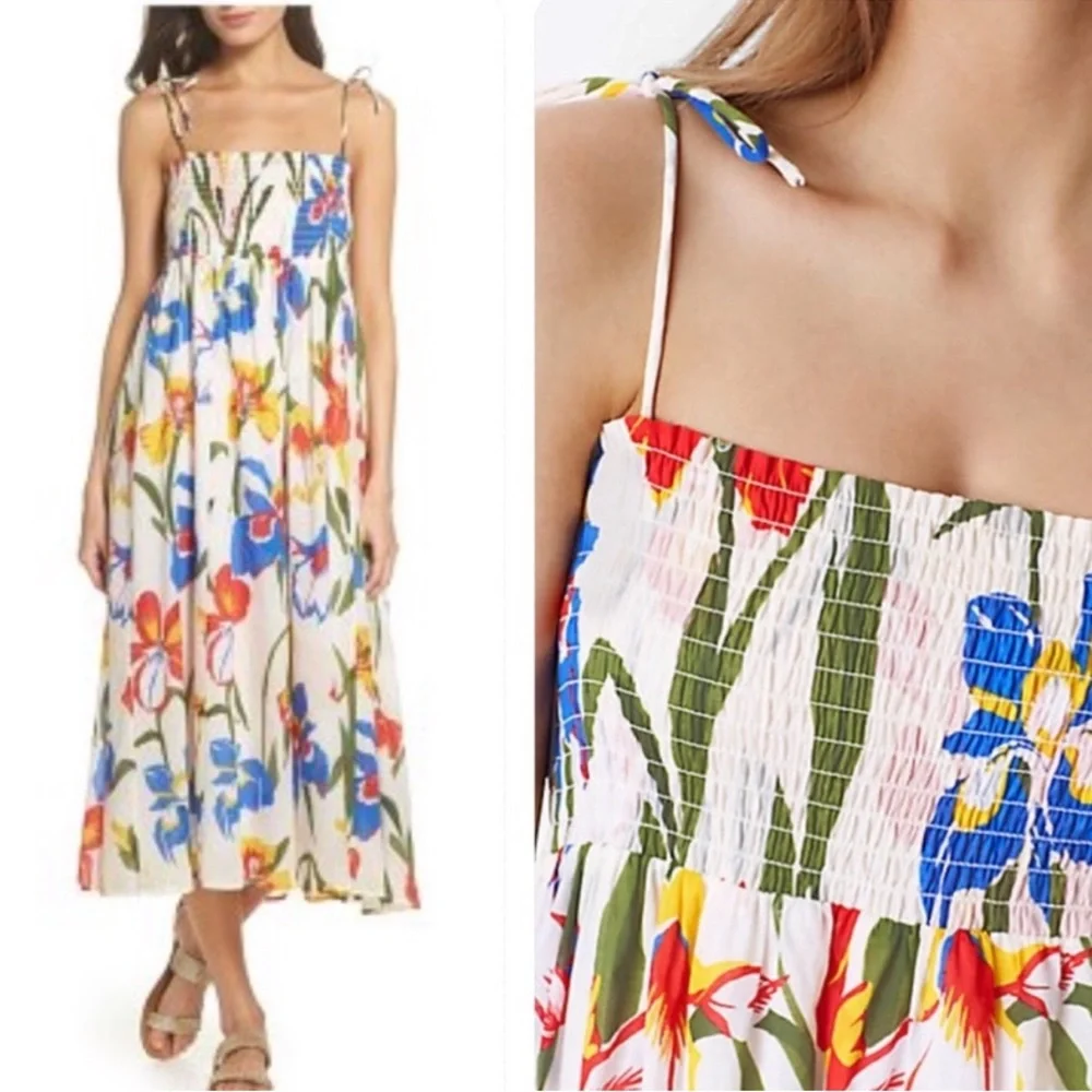 Tory Burch Iris Floral Print Beach Dress